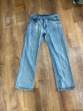 Men's Light Wash Straight Jeans - Classic Casual Fit